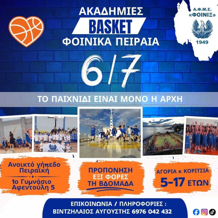 Ξεκινούν οι εγγραφές των ακαδημιών μπάσκετ